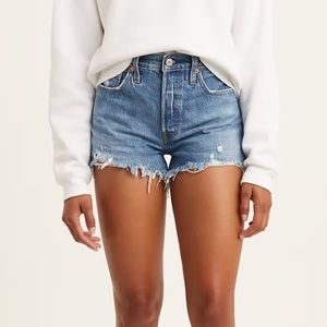 Medium Wash Levi’s 501 shorts, size 24